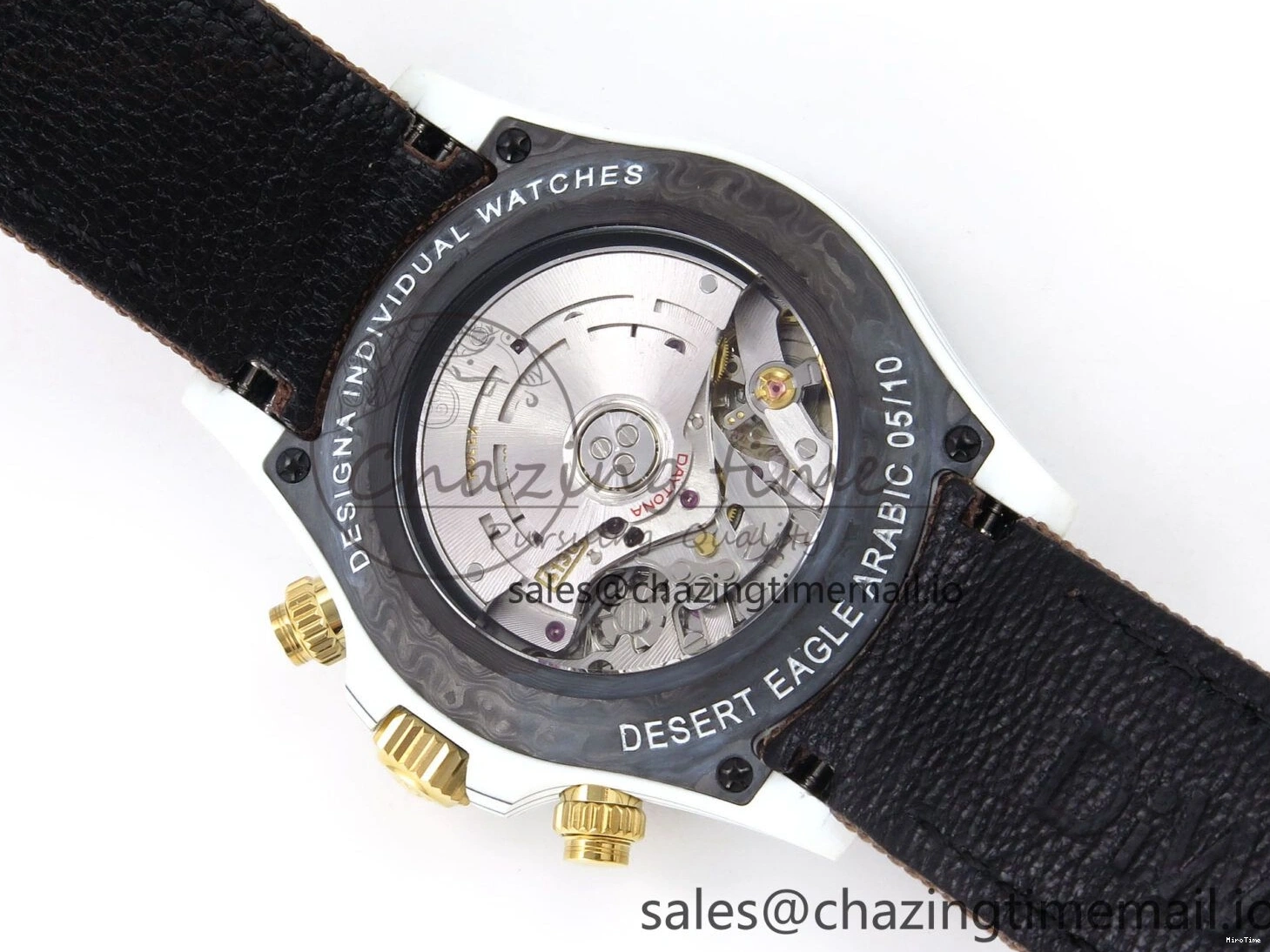 MiroTime 0118 Refined Daytona DIW “DESERT EAGLE”  White Carbon DIWF 1:1 Best Edition Cream Brown Dial on Brown Nylon Strap SH 1074